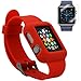 Produktbild Semoss Armband Schutzhülle Silikon Hülle für Apple Watch Sport Armo Tasche Cover Hülle 42mm mit Schutzfolie - Rot