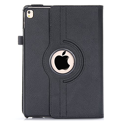 iPad Air 2 Hülle, RC iPad Air 2 / iPad 6 360 drehende Smart Hülle PU Leder Abdeckung Gehäusedeckel für Apple iPad Air 2 Sleep / Wake (Schwarz) - 3
