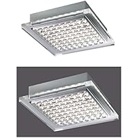 LED Lámpara de techo plafón Piso lámpara foco techo (Acero Rectangular (Luz Techo, Lámpara de salón, dormitorio, 17,5 x 17,5 cm, cocina lámpara, LED Tarjeta 16,20 W, blanco cálido, eficiencia energética A +)
