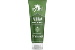 Ayumi Neem & Tea Tree Face Scrub. Vegan, Cruelty-Free, Dermatologically-Tested, 1 x 125ml