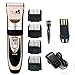 Safe Fast Cordless Professional Hair Cutting Kit Rechargeable Hair Clipper and Trimmer 7 Attechments Haircut Tools for Family Using, Golden