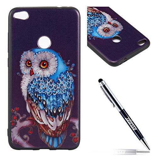 Huawei P8 lite 2017 Silicone Case, Shockproof Case Anti Scratches Shell Ultra Thin and Light Weight Design Chic Slim Soft Flexible TPU Bumper Case Back Cover for Huawei P8 lite 2017 Cute Fun Case Cover Full-body Protective Case for Huawei P8 lite 2017 - Owl