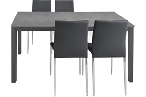 Spazio Casa Tavolo grigio allungabile moderno da cucina - 160 x 90, Grigio