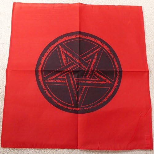 45cm red and black pentagram altar cloth pagan pentacle design wall hanging gift