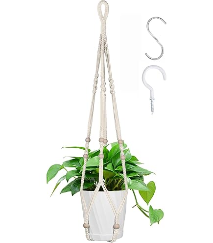 Suspension Plante , Macramé Pot Suspendu, Cintres De Plantes En Macramé Suspension Fleur