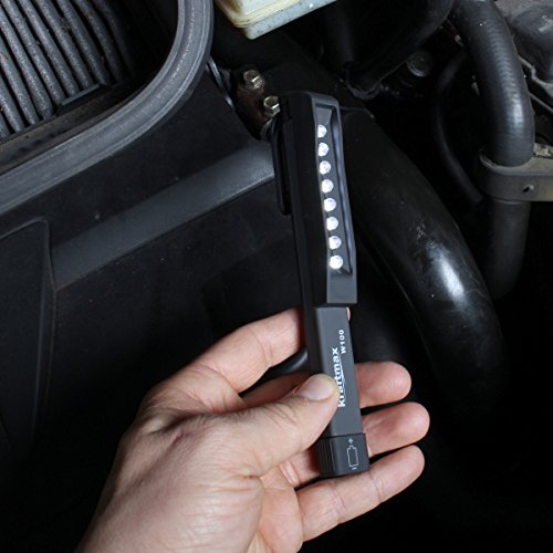 Kraftmax W100 LED Pocketlight Arbeitslampe kabellos, Worklight mit Befestigungs-Clip inklusiv Magnet Halterung, Penlight Inspektionslampe ohne Batterien 48828546 - 5
