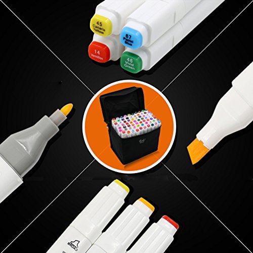 80 Farbige Stift Fettige Mark Farben Marker Set,Twin Tip Textmarker Graffiti Pens für Studenten Manga Kunstler Sketch Marker Stifte Set Mit (80 Stück) - 6