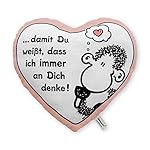 Sheepworld 42693 Plüschkissen in Herzform "... damit Du weißt, dass ich immer an dich denke!"