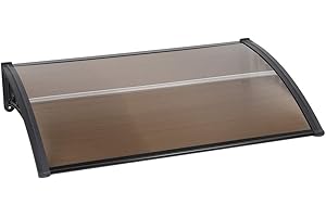 Auvent de Porte, Abri à Neige pour fenêtres Rain-Protection, Protection UV, Store extérieur pour Toit terrasse, Balcon, Fenêtre, Climatisation, Façade, Marron (60X100cm)