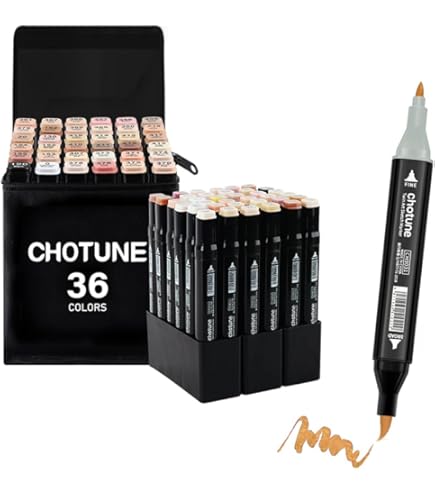 Set 4 Sketch Marker Carioca Plus - Doppia Punta, Toni Marrone, Made In Italy