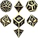 Produktbild Zinklegierung Metall Polyedrische 7-Die Würfel Set für Dungeons and Dragons RPG Würfel Gaming D&D Mathematik Lehre, d20, d12, 2 Stück d10 (00-90 und 0-9), d8, d6 und d4 (Shiny Gold und Schwarz)