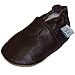 Soft Leather Baby boys or girls Shoes with Suede Soles by Dotty Fish. Chocolate Brown Plain design - 12-18 months