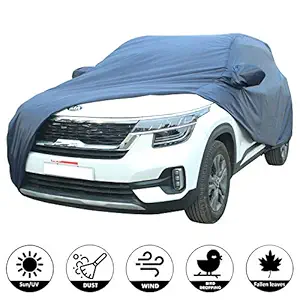 AllExtreme K7006 Car Body Cover for Kia Seltos Custom Fit Water Resistant Rain Dust Heat for Indoor Outdoor Protection (Blue with Mirror)