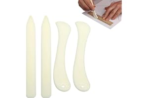 ZFRITP 4 Stück Falzbein Knochen,Falzbein Für Papier,Origami Werkzeug,Kunststoff Falzbeil,Falzbein Für Papier Set,Bone Folder,Für präzises Falten von Papier oder leichtem Karton, zur Lederverarbeitung.