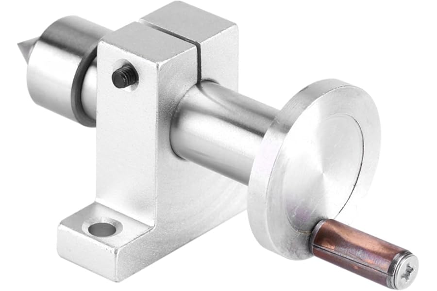 Metal Lathe Live Centre Double Bearing 27mm Tip Height 30mm Adjustable Length Revolving Centre for Lathe Machine Tool Accessory Silver