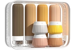 QOEOTUY Bottiglie da Viaggio in Silicone:8 Pezzi Bottiglie da Viaggio Riutilizzabili da 90 ml - Kit di accessori da viaggio certificato TSA - Mini Size da Viaggio Prodotti