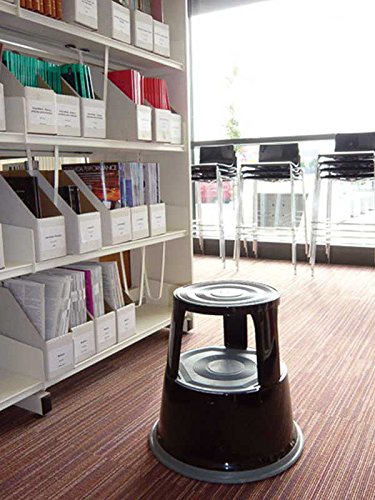 Ronco Kik Step EN14183 Idealer Tritthocker für Büros & Registratur, Strapazierfähiger Stahl 0,43 m grau - 2
