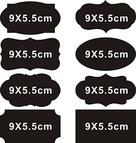 XY Life 64 Stück Tafelaufkleber Küchen Label Tafel Aufkleber sticker Etiketten zum Beschriften, Wiederverwendet und Wasserdicht, Chalkboard Tafeletiketten für Kitchen Weckglas Lebensmittelboxen Gläser Gewürzgläser und Haushalt, Schwarz - 2