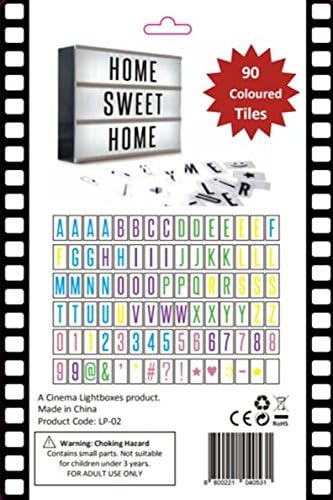 COLOURED LETTER PACK, Additional 90 Letters, Numbers and Symbols for your Cinematic Light Box.