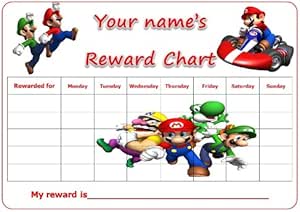 PERSONALISED MARIO BROS REWARD / POTTY TRAINING CHART: Amazon.co.uk ...