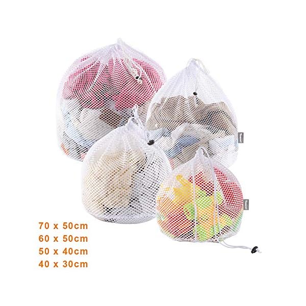 Yoassi 4 Stück Waeschesack Waschmaschine mit Kordelstopper Wäschebeutel Wäschesack für Waschmaschine, Unterwäsche, Babywäsche, Socken, Kaschmir - #1