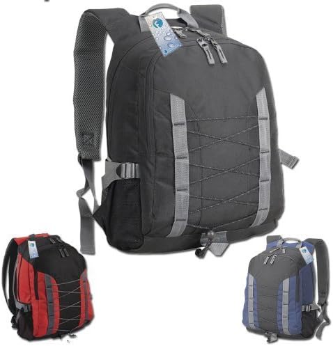 LEIGHTWEIGHT SHUGON MIAMI BACKPACK – Black - Quality Sturdy Rucksack – 26 Litres – Bag Haversack Knapsack Pack Great for Walking Hiking Camping Climbing Holiday School Cycling Team Sports Gym Bag