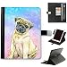 Produktbild Hairyworm Aquarell Mops Welpe Hund Apple iPad Leder Seite Flip Tasche 360 Wendegehäuse, Folioformat Hülle für Apple iPad - Mops Welpe Hund, Apple iPad Mini 1,2,3