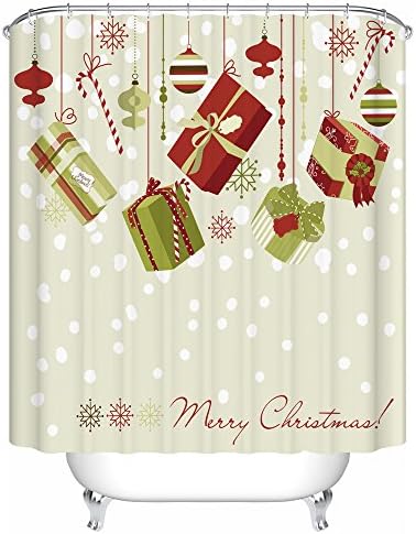 Abbott case_marry christmas (27)_100% Polyester Fabric Shower Curtain Standard Size Custom The size:72x72inch/180x180cm