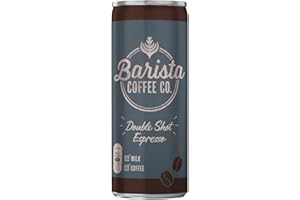 Barista Coffee Co. Double Shot Espresso Iced Coffee Drink Tin Can 250ml (Pack of 12)