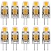 Produktbild JAUHOFOGEI 10er G4 COB 1W LED Lampe Brine, 120LM ersetzt 10W Halogenlampen Stiftsockellampe, 2700K Warmweiß 12V AC / DC G4 Mini Leuchtmittel, Nicht Dimmbar
