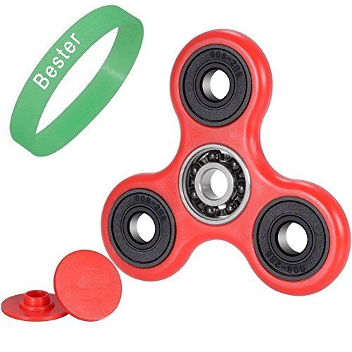 Bester Tri-Spinner Hand Fidget Spinner Toy High Speed 1-3 Minute Spins Boredom Ceramic Cube Bearing Stress Reliever Reducer Anxiety ,ADD, ADHD, Focus Idle Killing Time