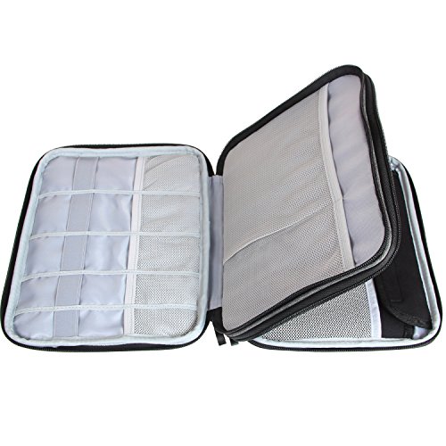 Damero Univesale Reisetasche Organiser Tasche mit Doppelschicht zur Aufbewahrung von Speicherkartenfächer für Ipad, Kabel und Festplatte, Dunkelgrau - 4