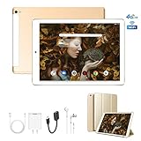 2019 Tablette Tactile 10 Pouces 4G Call FHD - 3Go RAM 32/128Go ROM Android 8.1 Tablet PC Quad Core Batterie 8500mAh Double SIM Double Caméra WiFi,Bluetooth,GPS,OTG（Or）