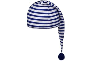 Lipodo Bonnet de Couchage de (56 cm de Long) - Hommes et Femmes - Bonnet de Nuit en Coton - Chapeau Pompom - Taille Unique (53-60 cm) - Bonnet Pointu pour Dormir la Nuit