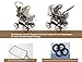 Chilly Kids iCaddy Pram & Pushchair Travel System (car seat, raincover, mosquito net, beverage tray, changing pad) 03 Black & White Flowers
