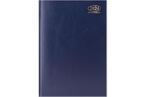 1ABOVE 2024 A4 Week to View Diary| Appointment Diary | WTV A4 Planner | Hardback Cover | Casebound for Home and Office Use (Blue)