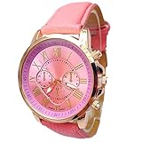 pitashe Mädchen Uhr Kunstleder Teenager Quarzwerk Lässig Watch Billig Sale Armband Frauen 40 mm Zifferblatt Durchmesser Fashion Smartwatches Uhren Damen Angebote mit Römischen Ziffern