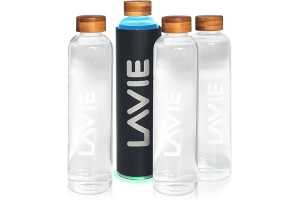 LaVie Pure Purificateur d'eau Innovant à Lumière UVA. Pack 1 Purificateur + 4 Bouteilles d’1 Litre. Transformez Votre Eau du Robinet en Eau Douce et Délicieuse en 15 Min Couleur: Anthracite (Noir, 4l)