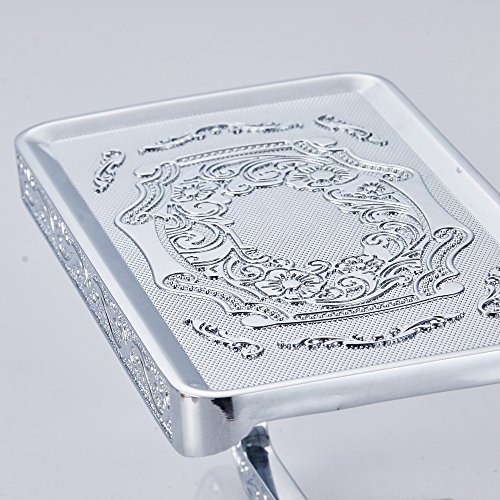 Weare Home Dekorativ Luxus Antik Vintage Wandmontag Bohren Geschnitzt Silbern Toilettenpapierhalter Handyhalter mit Haken aus hochwertig Legierung Chrom finished für Badezimmer Dusche Küche - 6