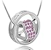 Habors 18K White Gold Plated Pink Austrian Crystal Fortune Hearts Pendant for Women RS.299.00