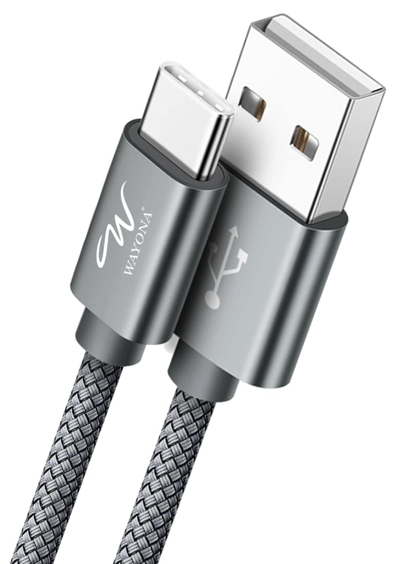 Wayona USB A to Type C 65W Fast Charger 480 Mbps Data Cable Compatible for iPhone 15, 15 Pro, 15 Pro Max, 15 Plus, Apple CarPlay, Galaxy S25 Ultra,S24, S23,S20, S21, S22 (3 FT Pack of 1, Grey)