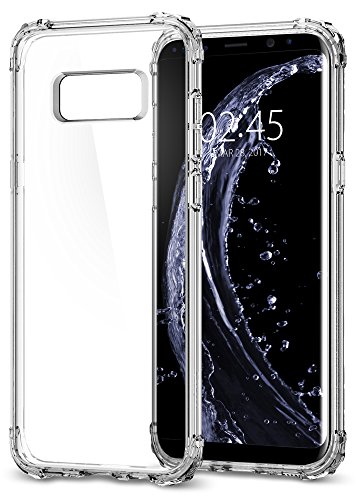Spigen Crystal Shell - Carcasa para Samsung Galaxy S8  2017  con panel trasero transparente y esquinas reforzadas en TPU  poliuretano termopl  stico 