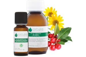 VOSHUILES.COM HUILES ESSENTIELLES & VEGETALES VOSHUILES - Duo Huile Essentielle de Gaulthérie Couchée 10ml et Huile Végétale Neutre de Fleurs d'Arnica 100ml - 100% Pure et Naturelle - Parfum Stimulant - HEBBD