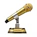 Produktbild Mikrofon-Pokal mit Gravur | Gesang-Trophäe mit persönlichem Wunsch-Text für die Karaoke Superstars | Gold, glitzernd 17,5 cm