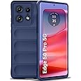 TheGiftKart Liquid Silicon Back Cover Case for Motorola Moto Edge 50 Pro 5G | Shockproof Military Grade Protection | Micro-Fibre Cloth On Inner Side | Built-in Anti-Slip Grip Back Cover (TPU, Blue)