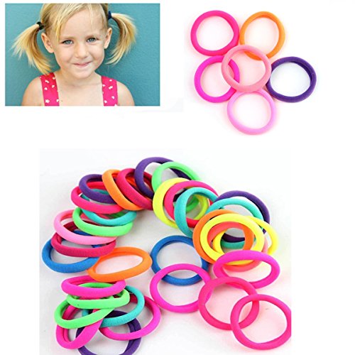 Gemini_mall® Pack of 50 Girl's Hair Bobbles Bands Mini Baby Ponytail Elastic Stretchy Hairband