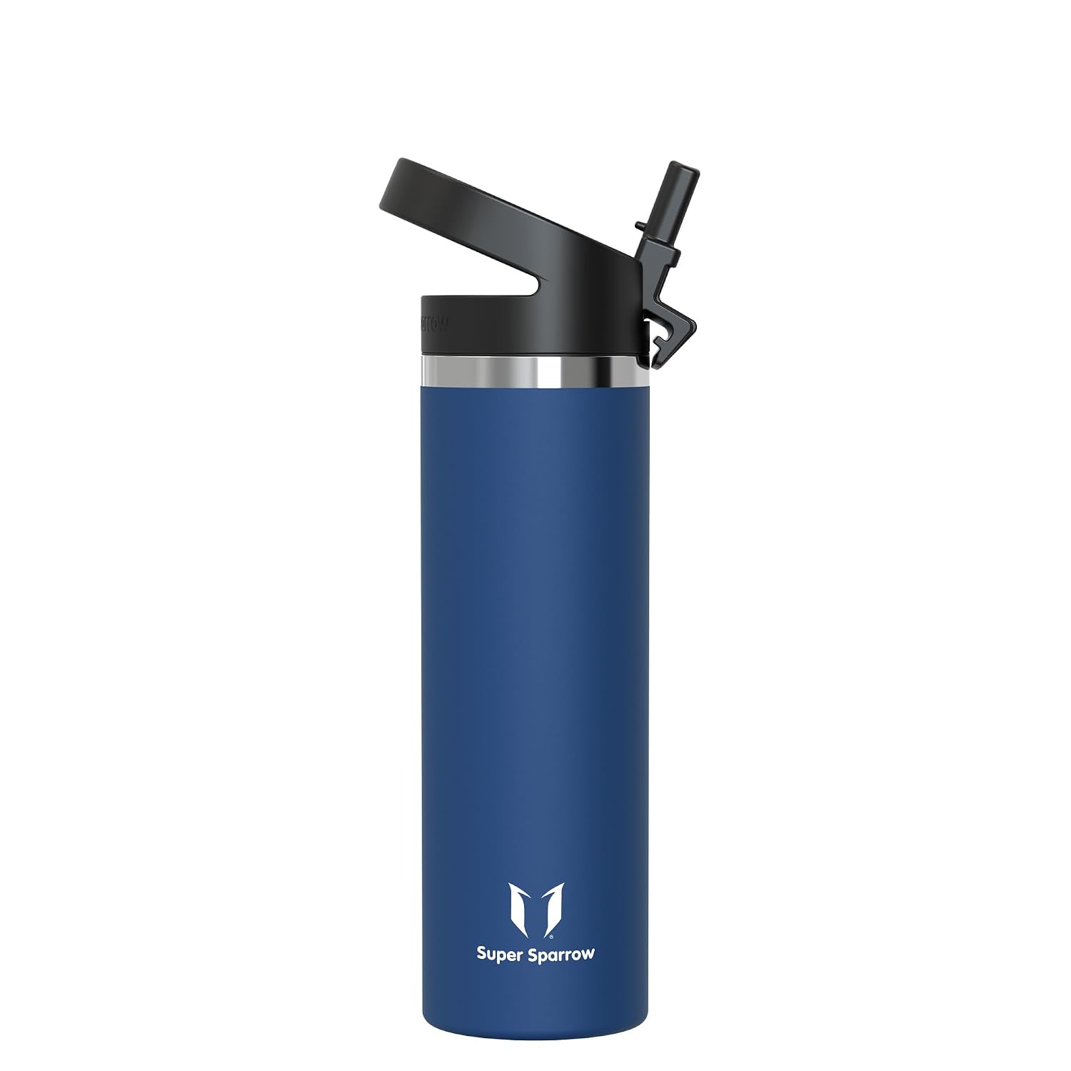 Sparrow Borraccia Termica con Cannuccia 0.5L/0.75L/1L Borracce Acciaio Inox | Bottiglia Senza BPA & Perdite -Lavastoviglie, Caldo & Freddo, Scuola, Sport -SwivelSip Borraccia Tappo Cannuccia