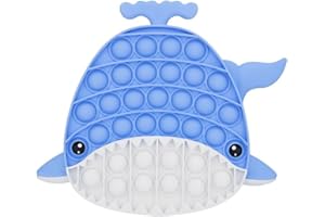 Ranzah Pop Fidget Toy Push Pop Bubble Sensory Toy For Kids And Adults Travel Poppet Toy Squishy Toy For Gifts & Parties ADHD Stress & Anxiety Relief Toy Squeeze Toddler Toy (Blue Whale)