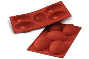 silikomart | SF041 Moule à œuf en silicone pour monoportions, antiadhésif, 5 cavités, paquet de 1 Moule à gâteau, 102 x 73 mm, h 36 mm , Made in Italy