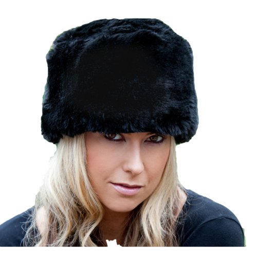 Faux Fur Russian Style Hat - Prussian Black
